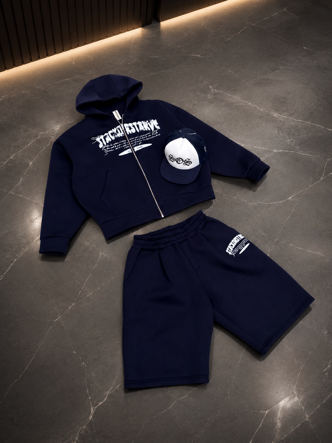 Signature Hoodie And Shorts Set