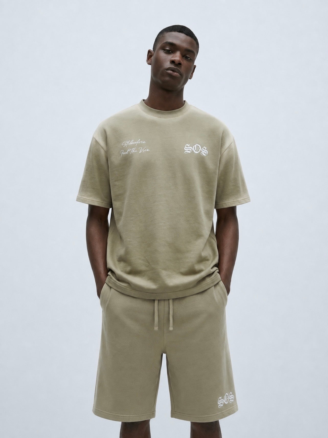 SOS Oversized Short Set Khaki
