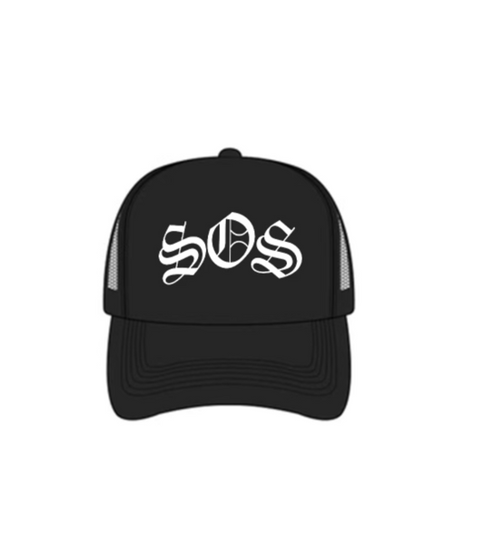 S.O.S Black Trucker Cap