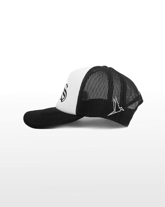 S.O.S Black & White Trucker Cap