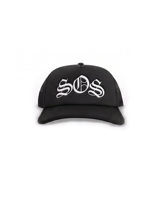 Black SOS Trucker Cap