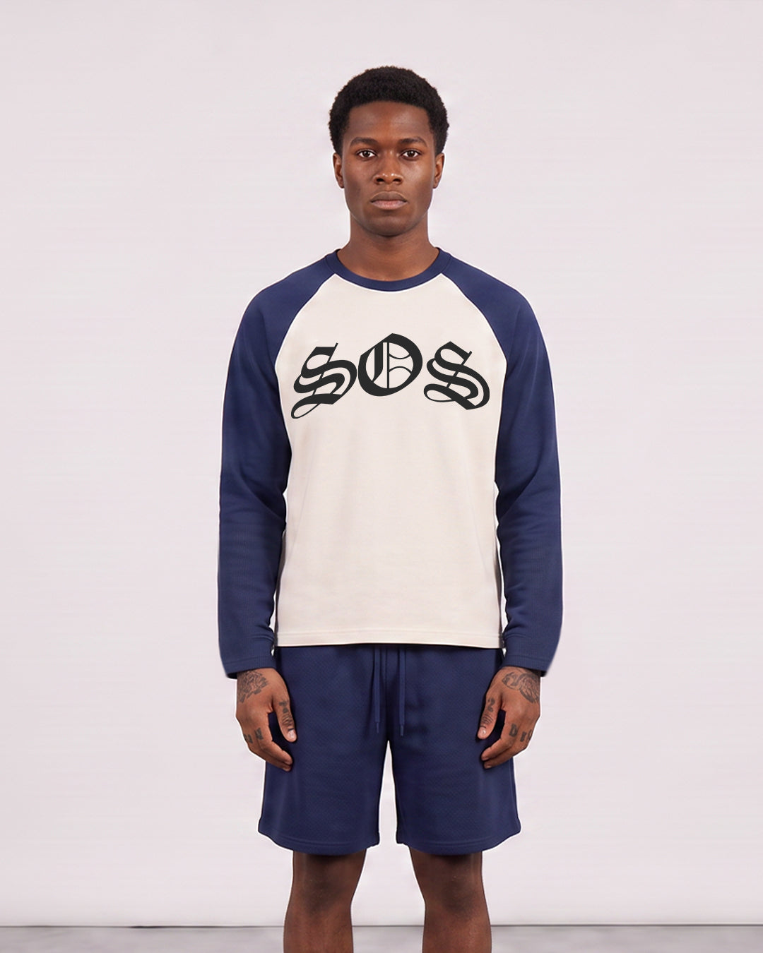 Long Sleeve SOS Two Tone T-shirt